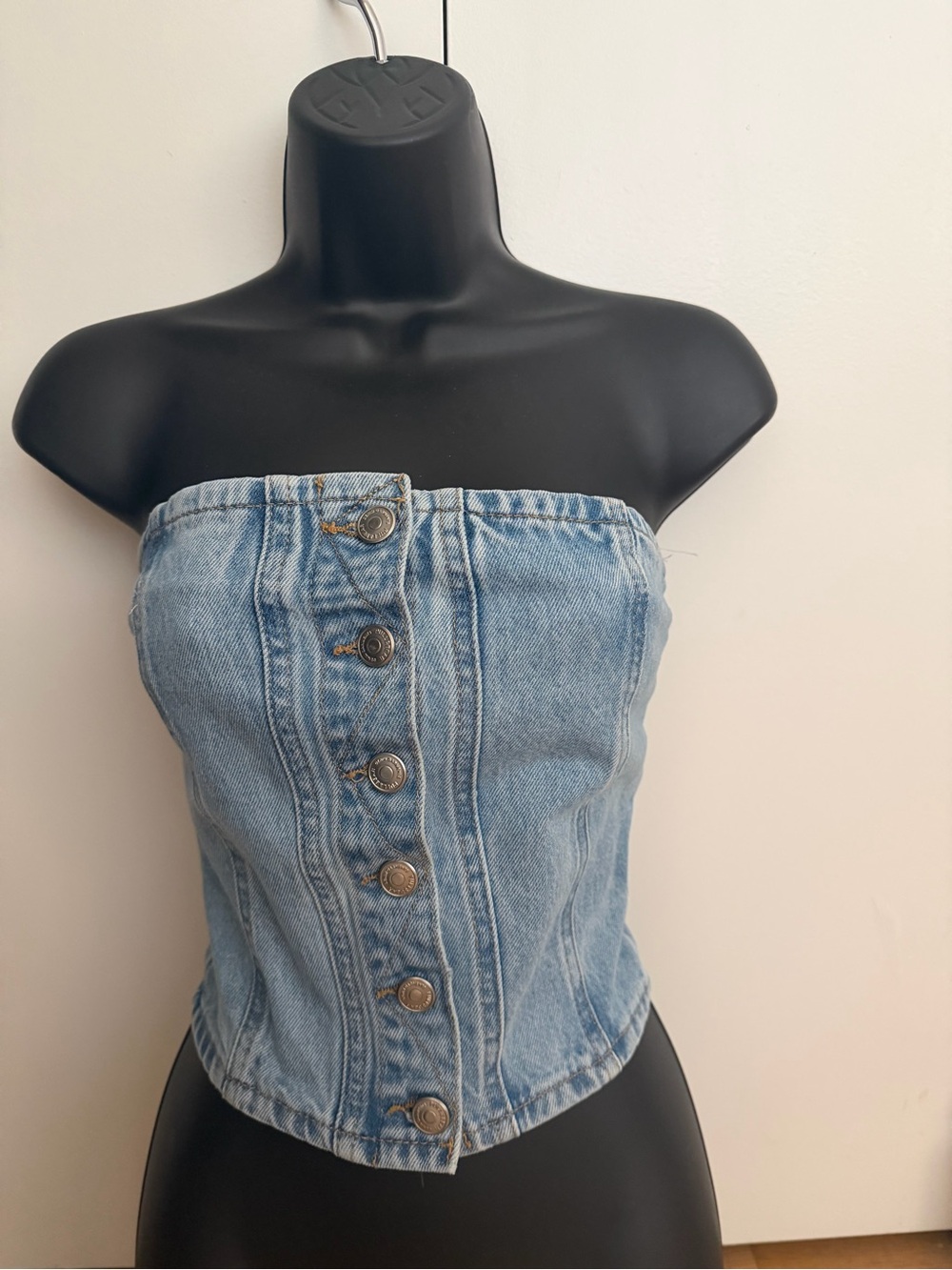 Pull&Bear Denim Corset Top | Size S